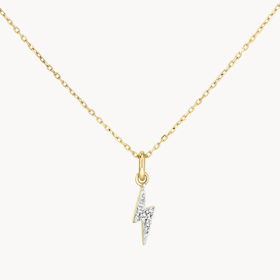 Medley Necklace Diamond Lightning Bolt Necklace in 10k Gold