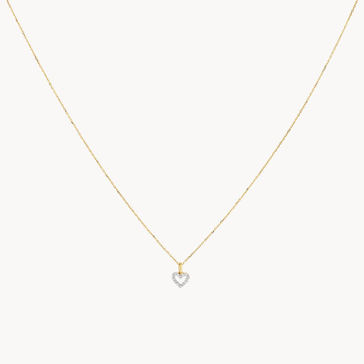 Medley Necklace Diamond Open Heart Necklace in 10k Gold