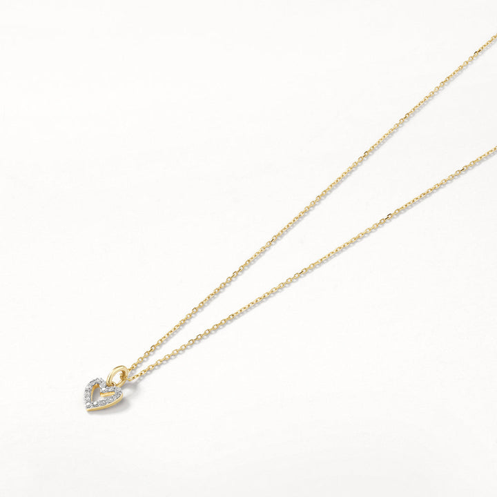 Medley Necklace Diamond Open Heart Necklace in 10k Gold