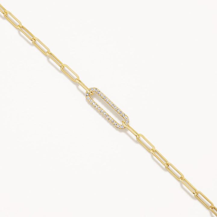 Diamond Paperclip Chain Necklace in 10k Gold