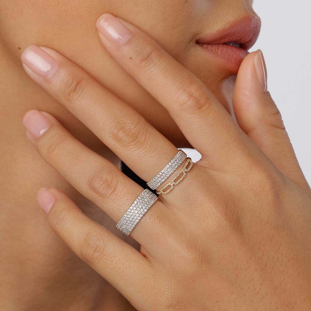 Medley Ring Diamond Paperclip Ring in 10k Gold