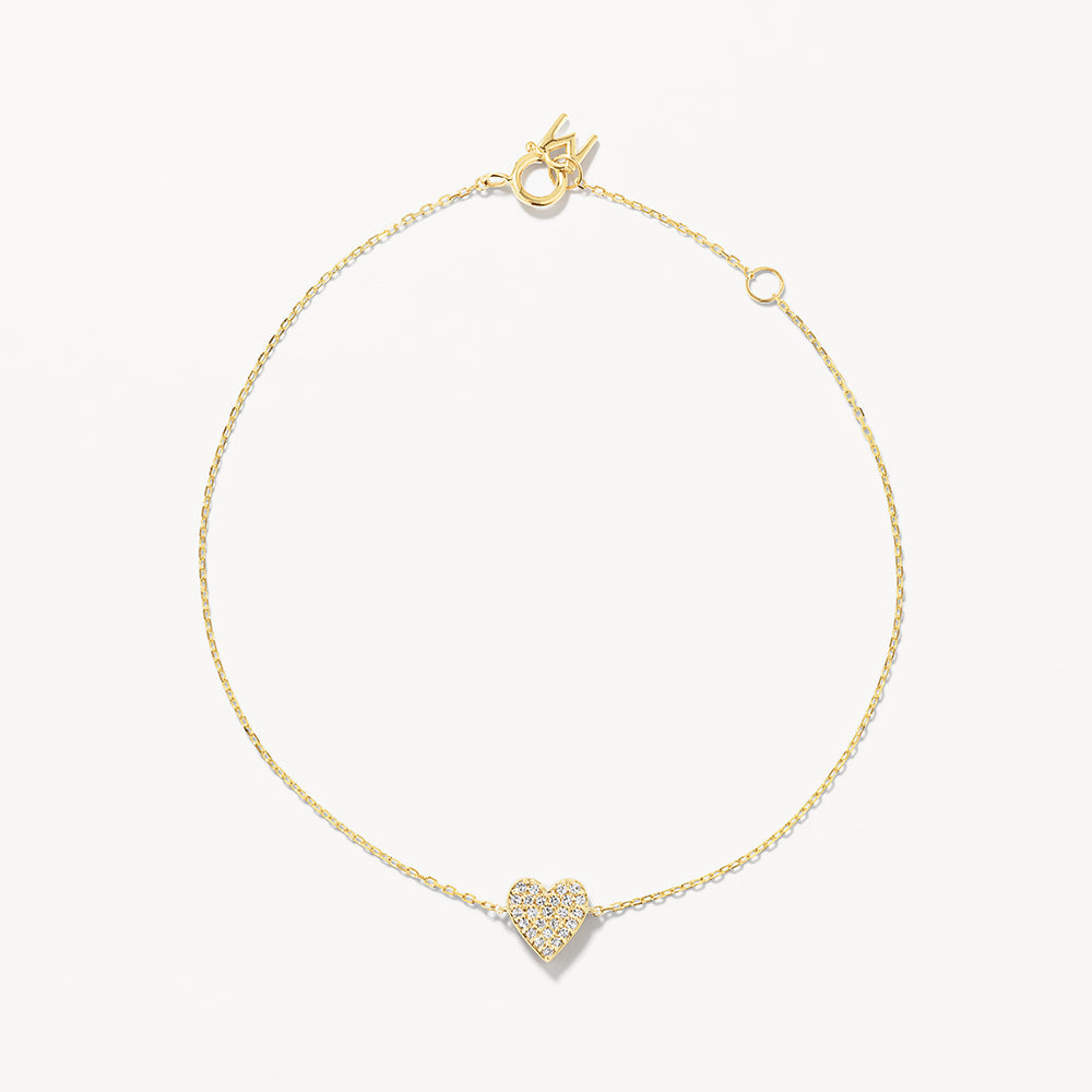 Medley Bracelets/Bangle Diamond Pave Heart Bracelet in 10k Gold