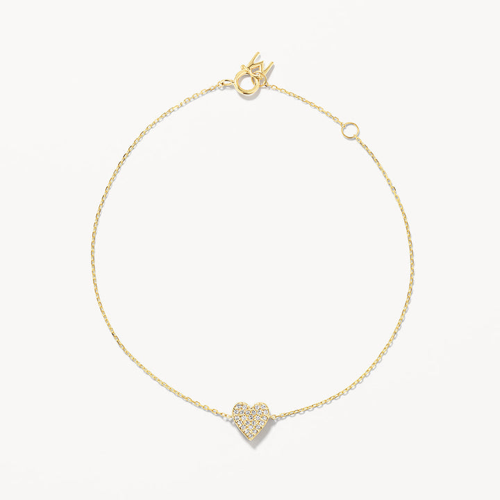 Medley Bracelets/Bangle Diamond Pave Heart Bracelet in 10k Gold