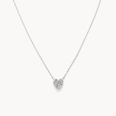 Diamond Pave Heart Necklace In Sterling Silver Medley Jewellery