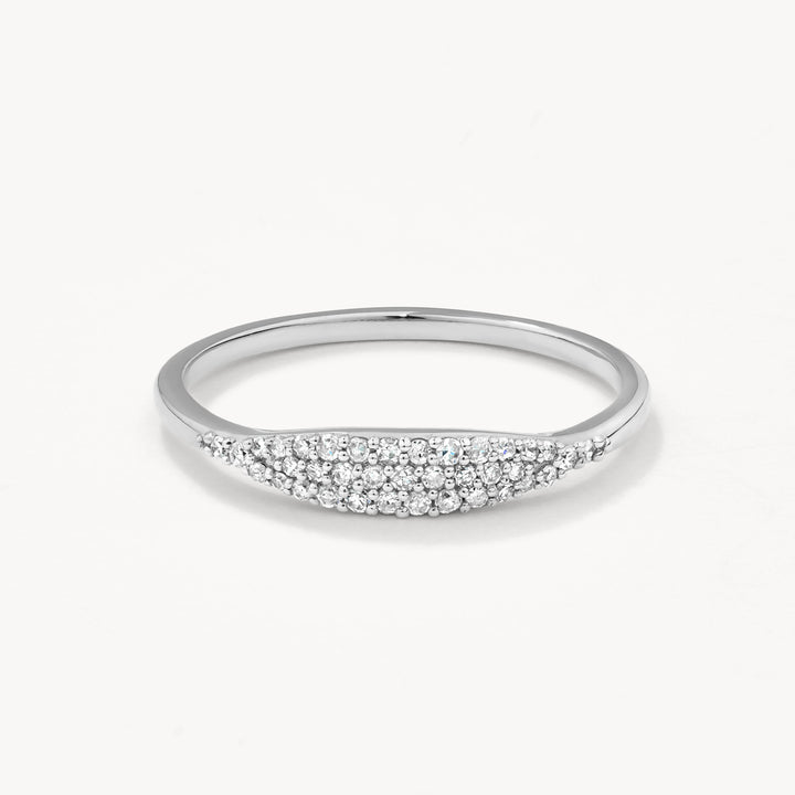 Medley Ring Diamond Pavè Signet Ring in Silver