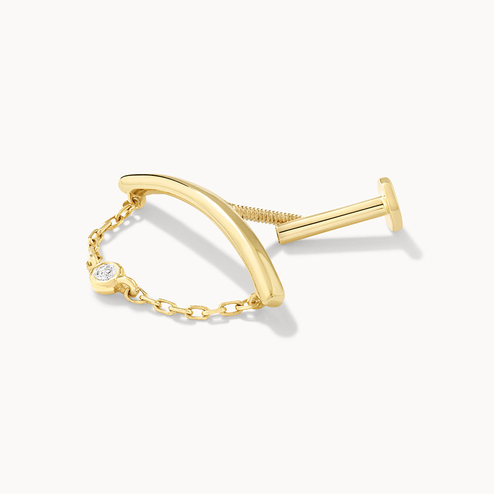 Medley Earrings Diamond Sling Climber Helix Single Stud Earring in 10k Gold