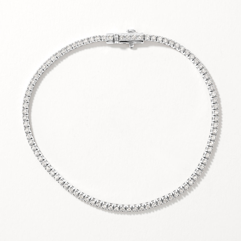 Medley Bangle/Bracelet Diamond Tennis Bracelet in 10k White Gold