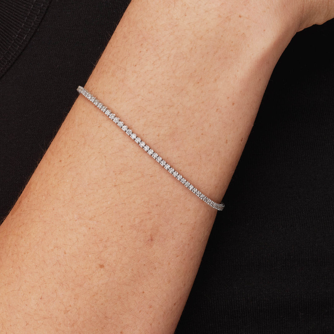 Medley Bangle/Bracelet Diamond Tennis Bracelet in 10k White Gold