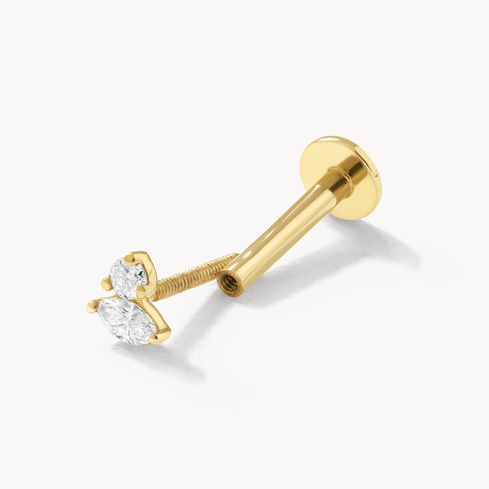 Diamond Toi Et Moi Helix Single Stud Earring in 10k Gold