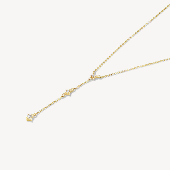 Medley Necklace Diamond Trio Lariat Necklace in 10k Gold