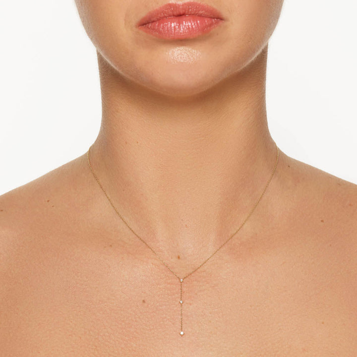 Medley Necklace Diamond Trio Lariat Necklace in 10k Gold