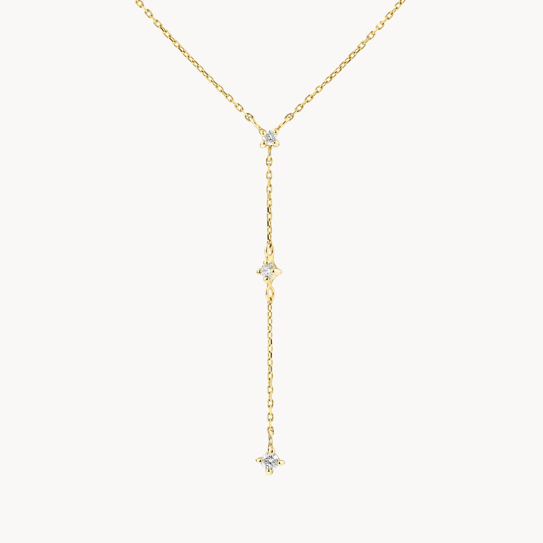 Medley Necklace Diamond Trio Lariat Necklace in 10k Gold