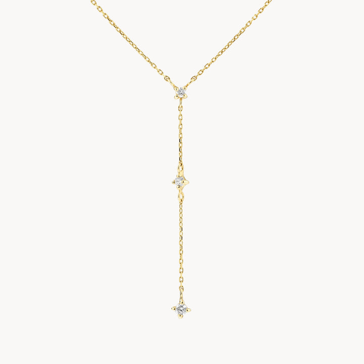 Medley Necklace Diamond Trio Lariat Necklace in 10k Gold