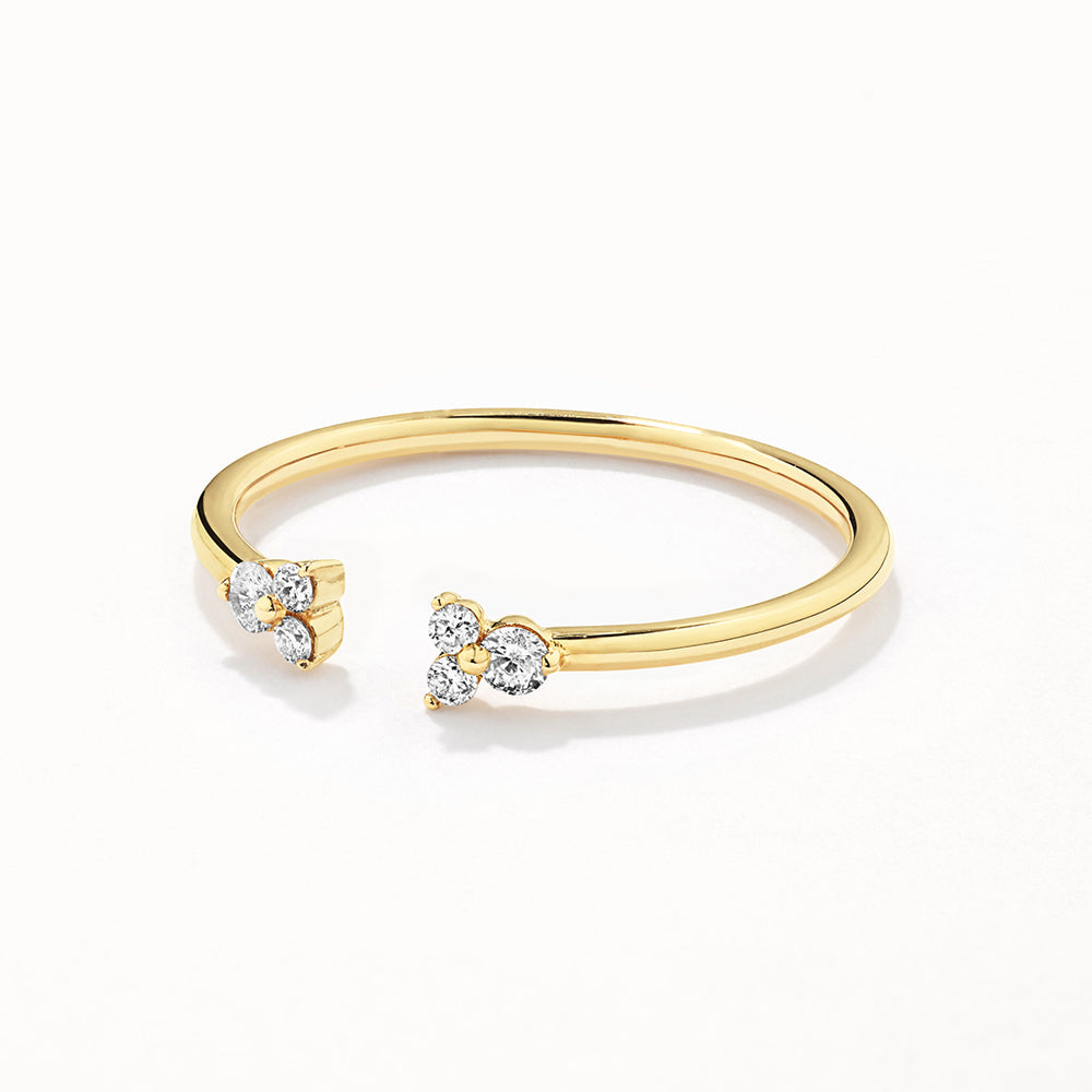 Medley Ring Diamond Trio Open Stacker Ring in 10k Gold