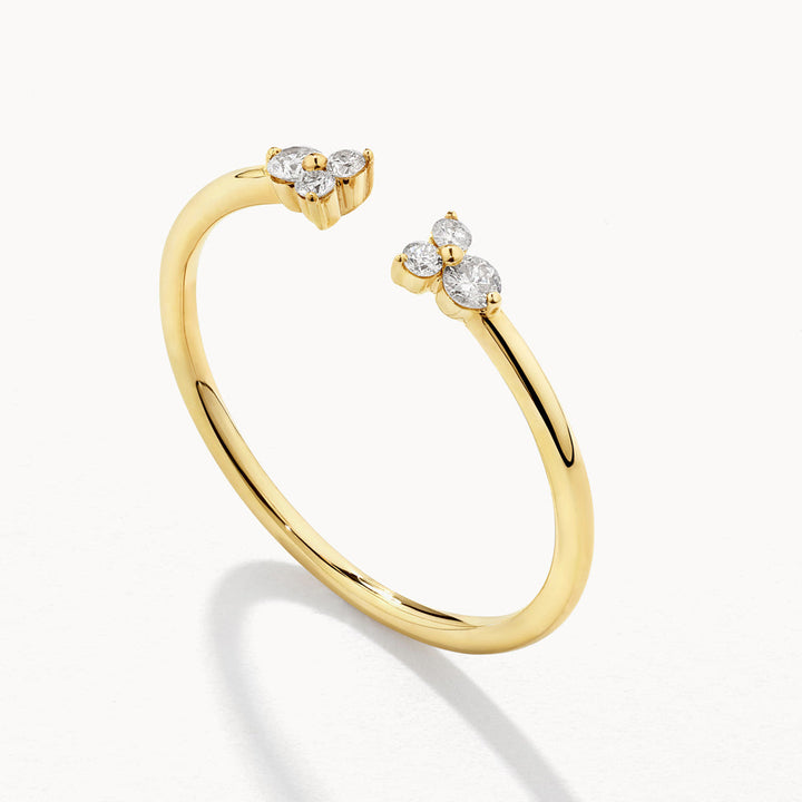 Medley Ring Diamond Trio Open Stacker Ring in 10k Gold