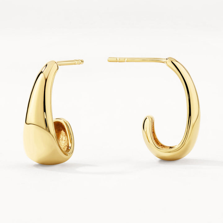 Medley Earrings Dome Half Hoop Stud Earrings in Gold