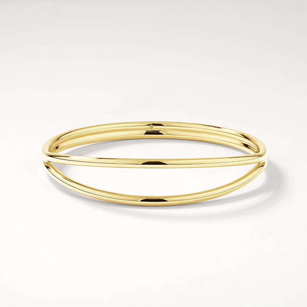 Medley Bangle/Bracelet Double Band Split Bangle in Gold