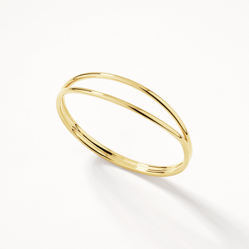 Medley Bangle/Bracelet Double Band Split Bangle in Gold