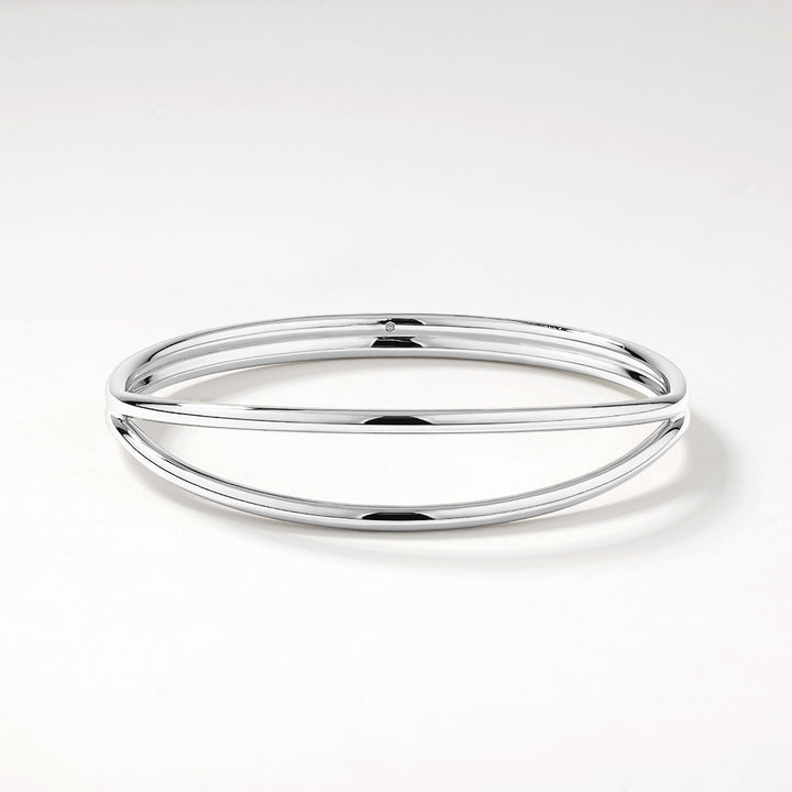 Medley Bangle/Bracelet Double Band Split Bangle in Silver