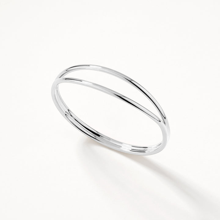 Medley Bangle/Bracelet Double Band Split Bangle in Silver