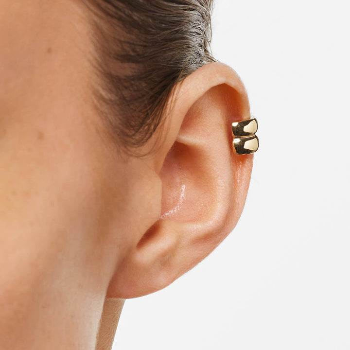 Medley Earrings Double Curve Ear Cuff in Gold