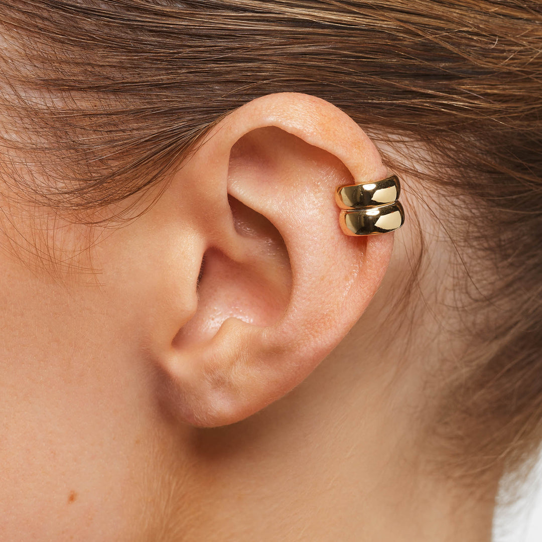 Medley Earrings Double Curve Ear Cuff in Gold
