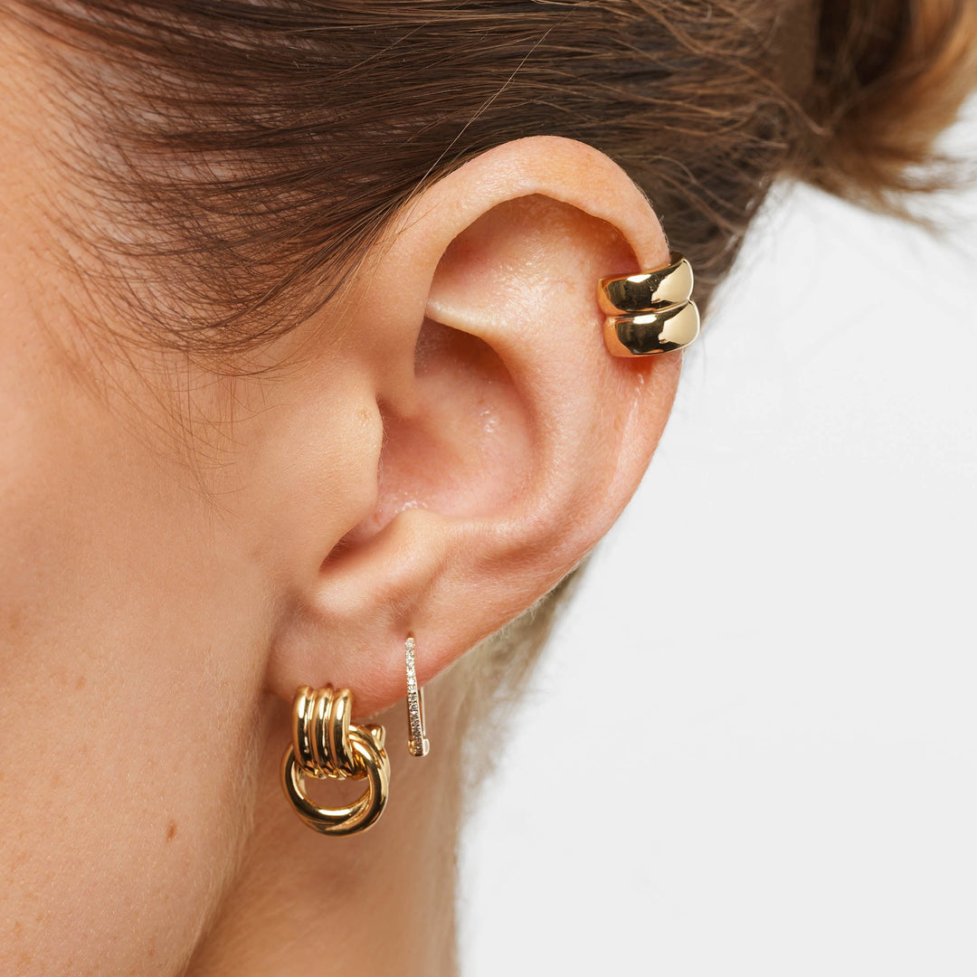 Medley Earrings Double Curve Ear Cuff in Gold