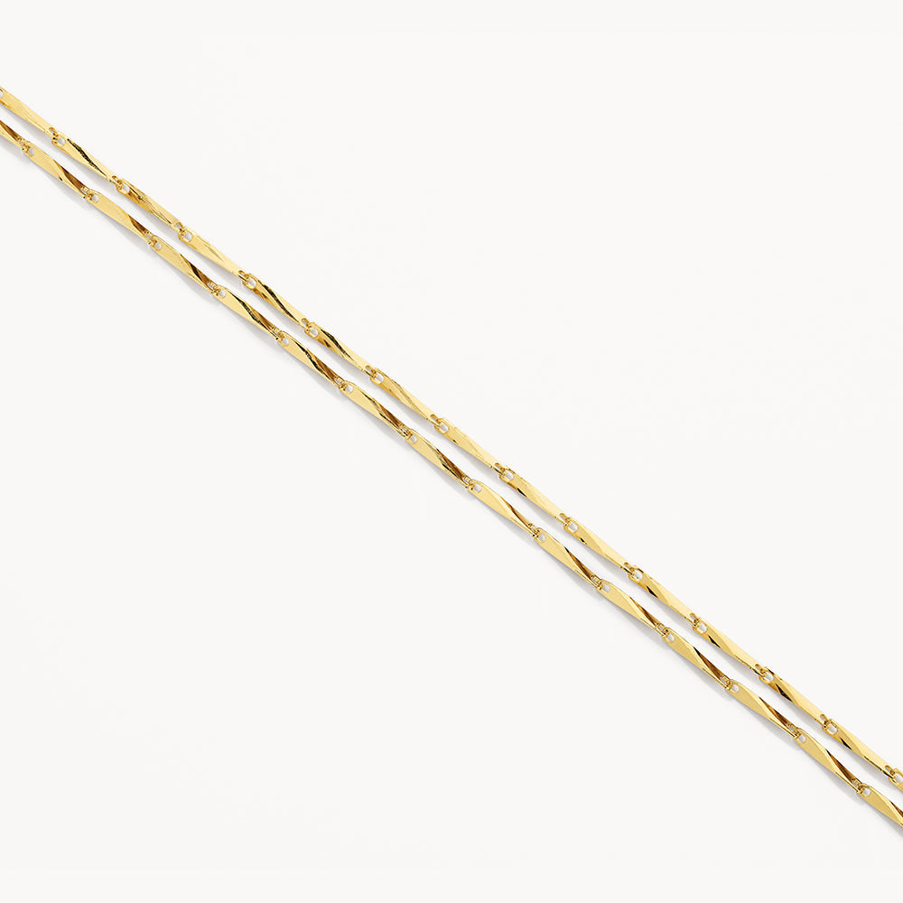 Medley Bangle/Bracelet Double Twist Bar Link Chain Bracelet in Gold