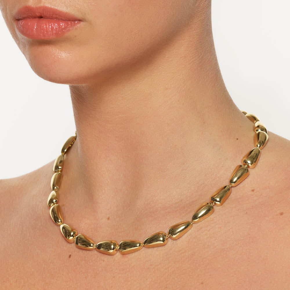 Drop Dome Chain Necklace in Gold