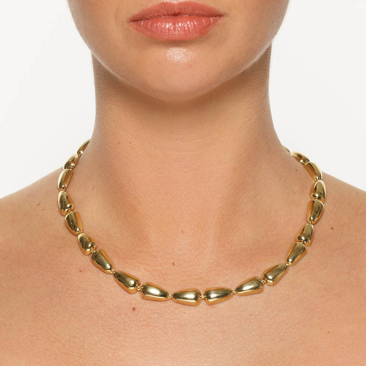 Medley Necklace Drop Dome Chain Necklace in Gold