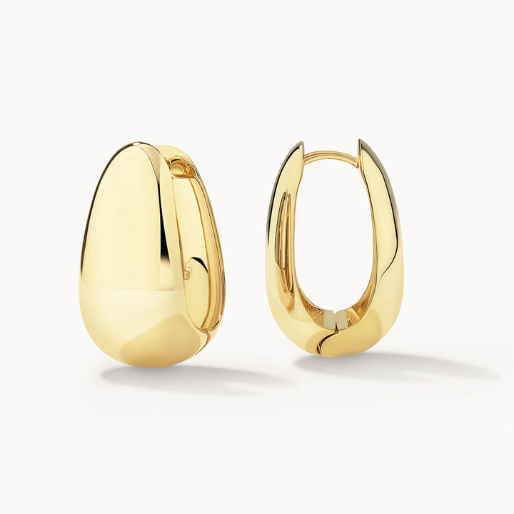 Drop Dome Hoops in Gold
