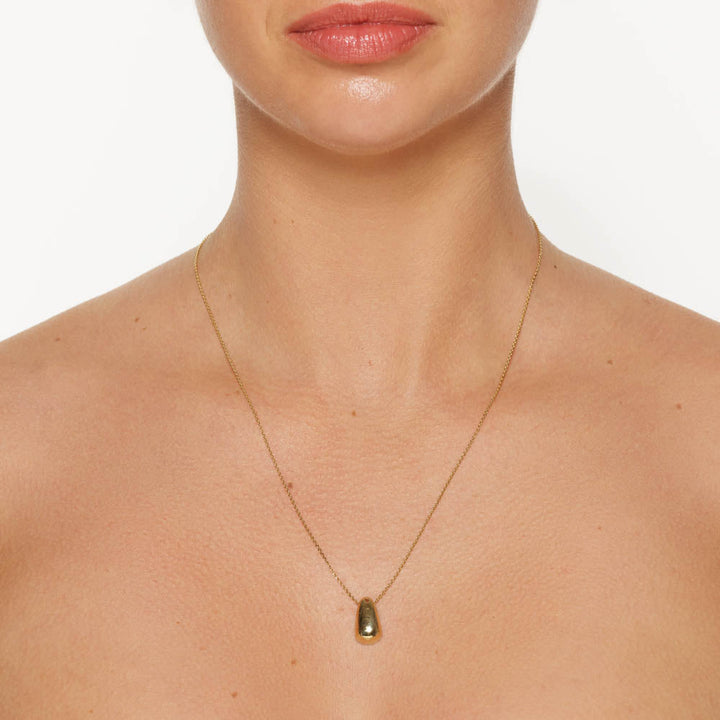 Medley Necklace Drop Dome Pendant Necklace in Gold