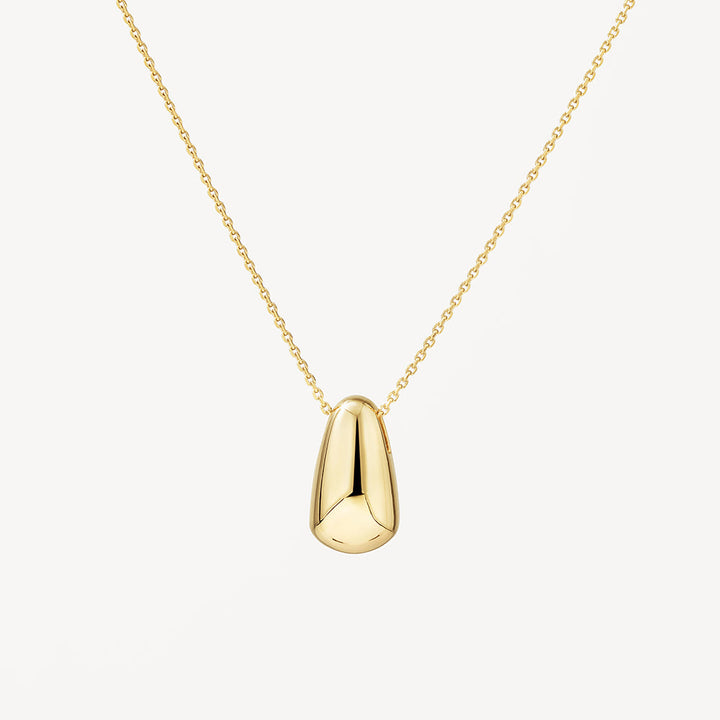 Drop Dome Pendant Necklace in Gold