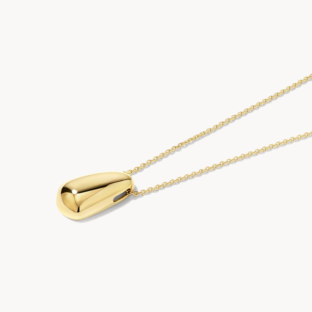 Drop Dome Pendant Necklace in Gold