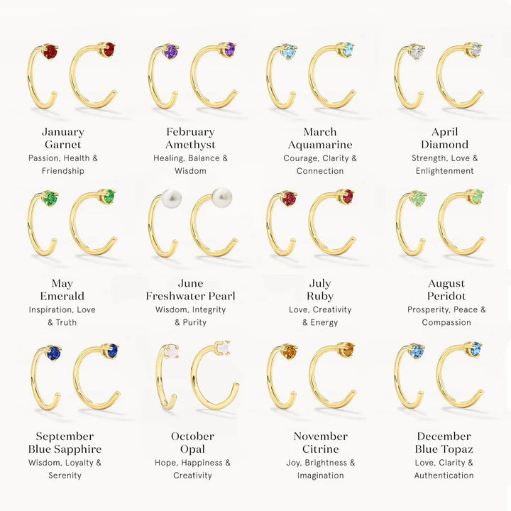 Medley Earrings Emerald May Birthstone Hook Earrings in 10k Gold