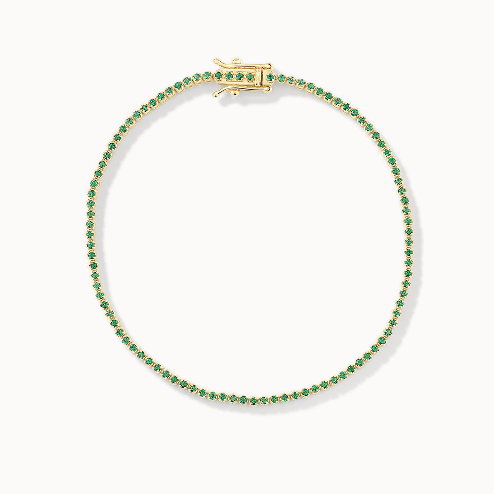 Emerald Tennis Bracelet in 10k Gold