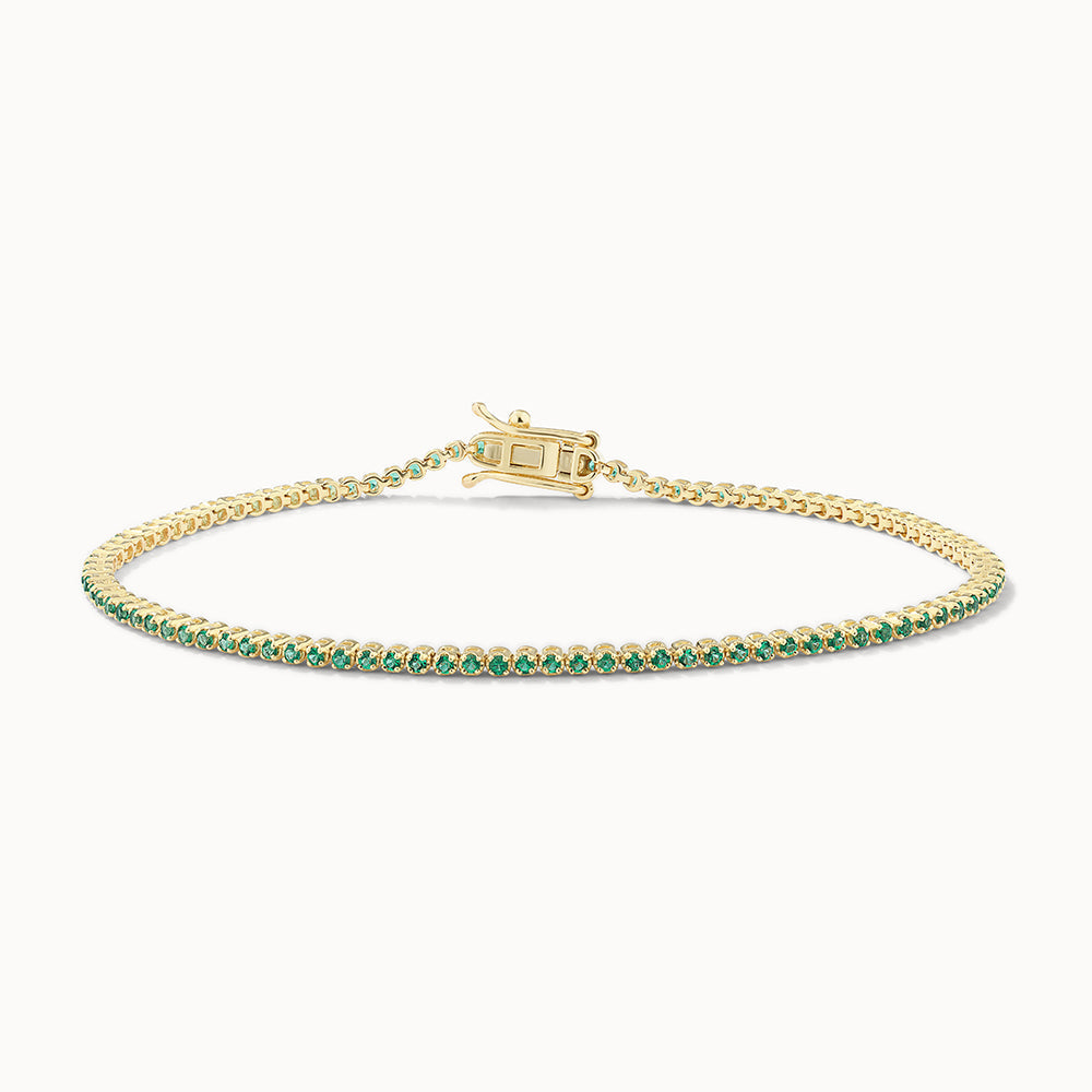 Emerald Tennis Bracelet in 10k Gold