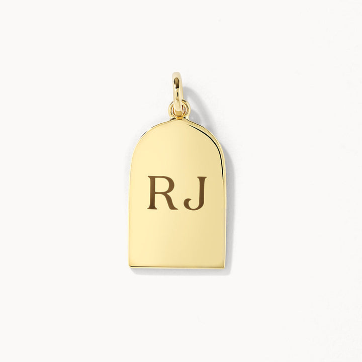 Engravable Arch Pendant in Gold