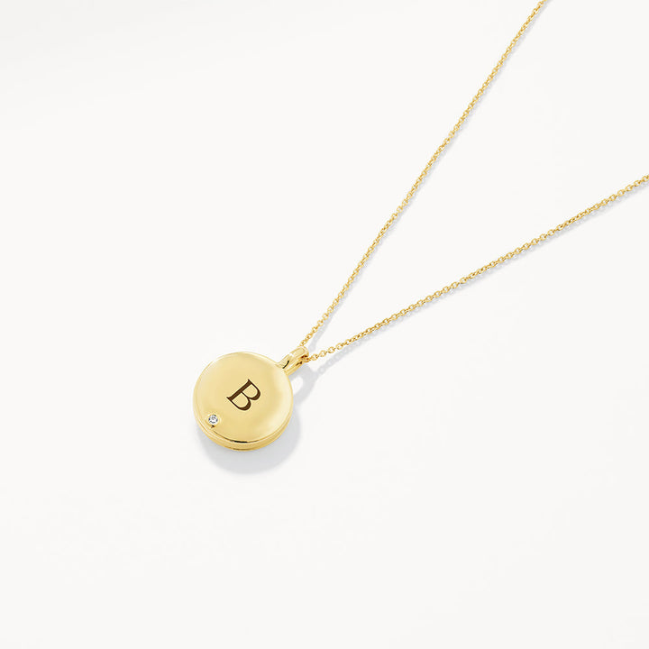 Medley Necklace Engravable Circle Flip Locket in Gold