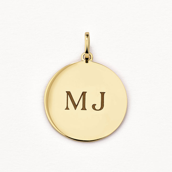 Medley Pendant Engravable Disc Necklace in 10k Gold