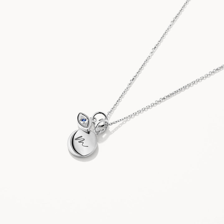 Engravable Evil Eye Necklace in Silver