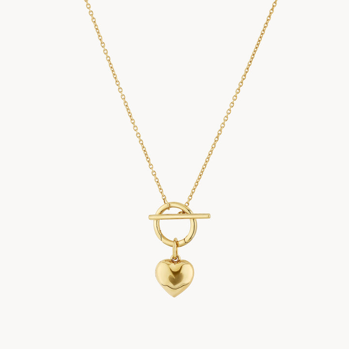 Medley Necklace Engravable Heart Locket Fob Chain Necklace in Gold