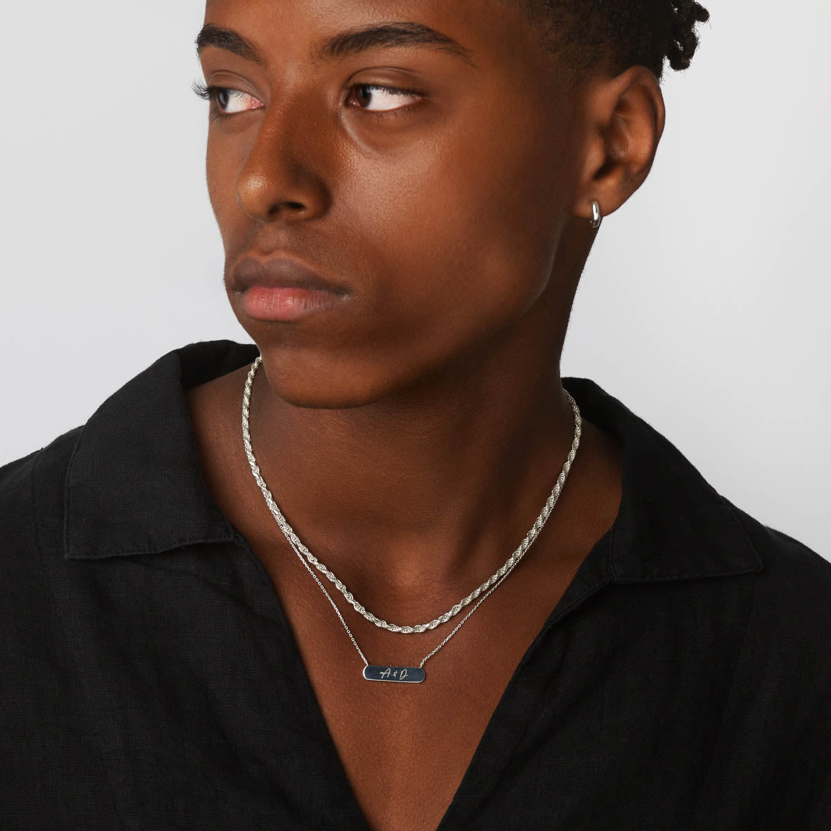 Engravable Horizontal Bar Necklace in Silver Medley Jewellery