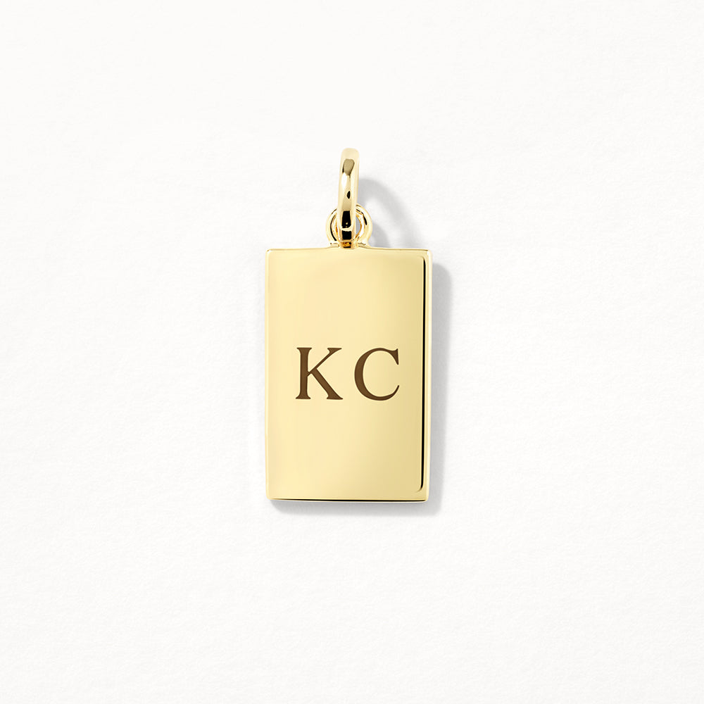 Engravable Rectangle Pendant in Gold