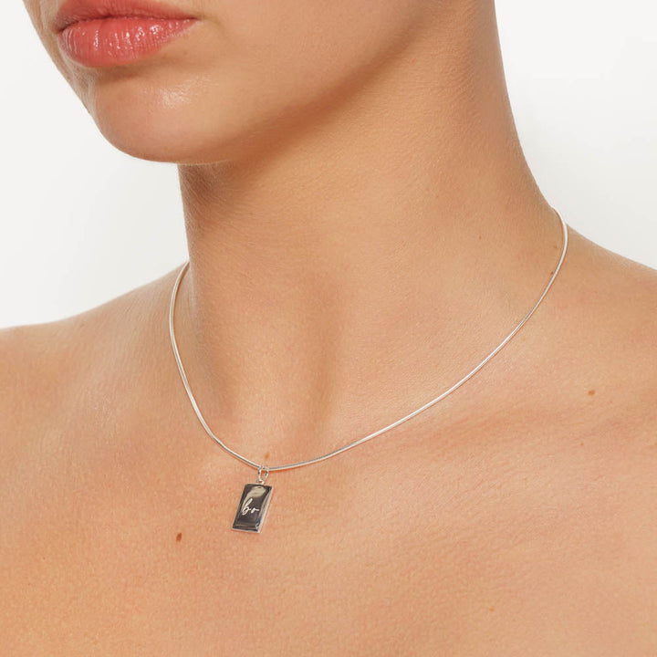 Engravable Rectangle Pendant in Silver