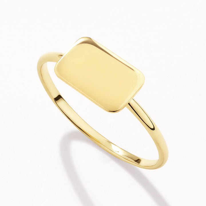 Medley Ring Engravable Rectangle Ring in 10k Gold