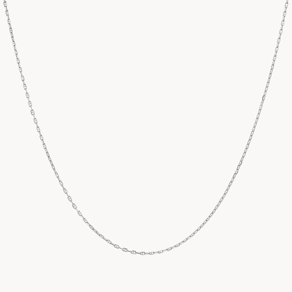 Medley Necklace Fine Anchor Chain Necklace in Silver
