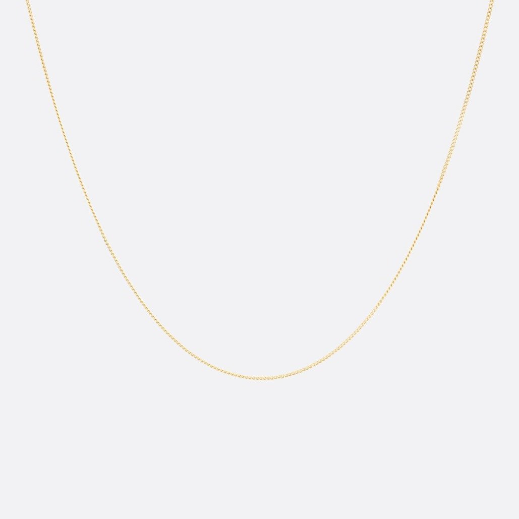 Medley Necklace Fine Curb Chain in 10k Gold
