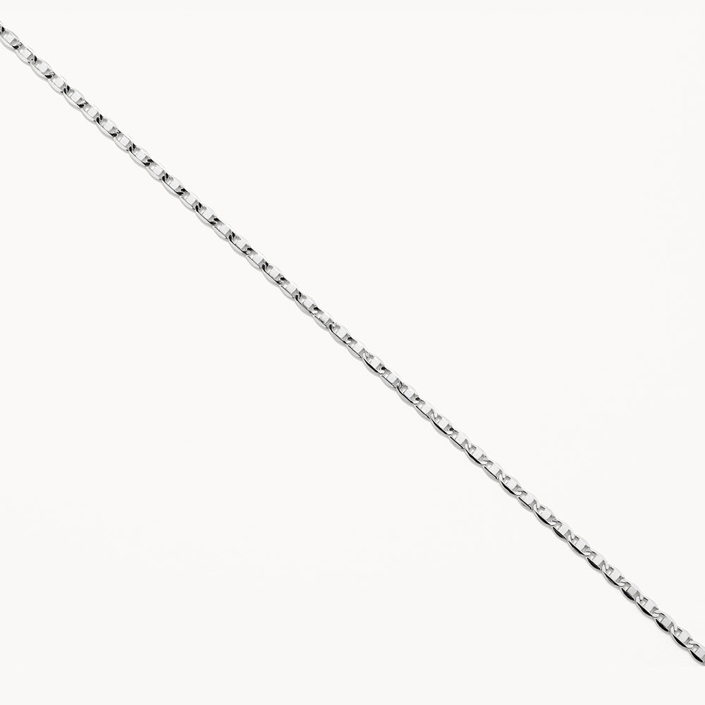 Fine Flat Anchor Chain Necklace in Silver