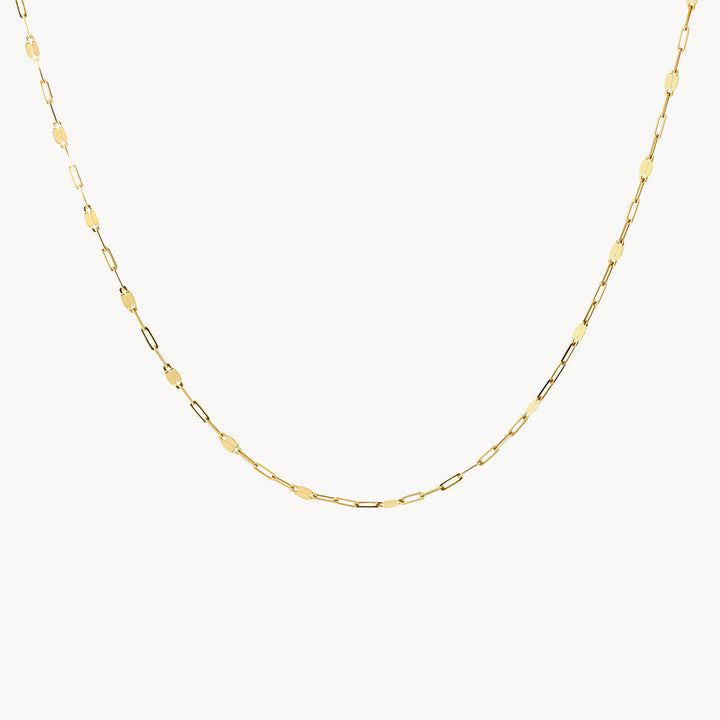 Medley Necklace Fine Mirror Paperclip Chain in 10k Gold